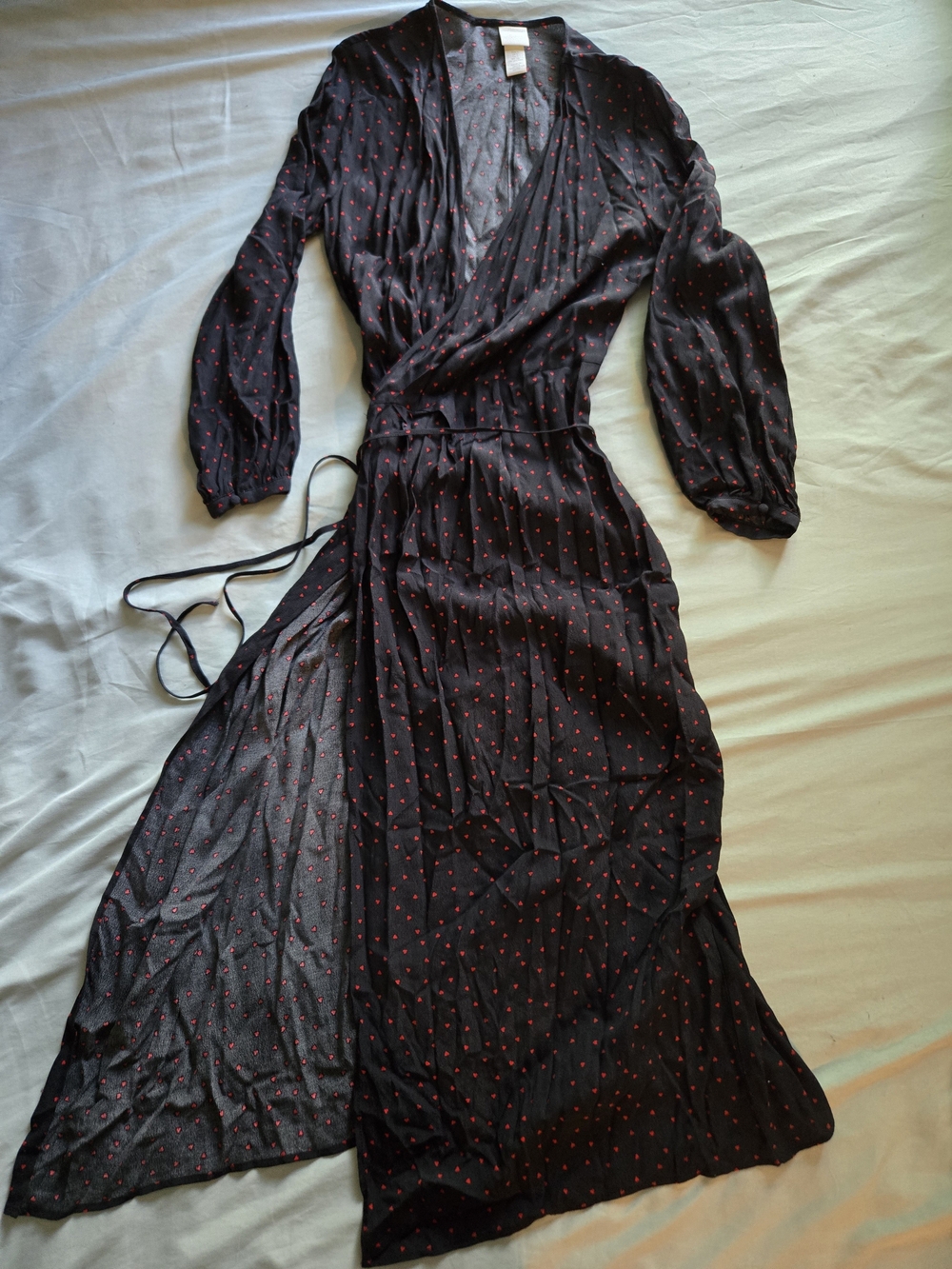 H&M Black Maxi Wrap Dress